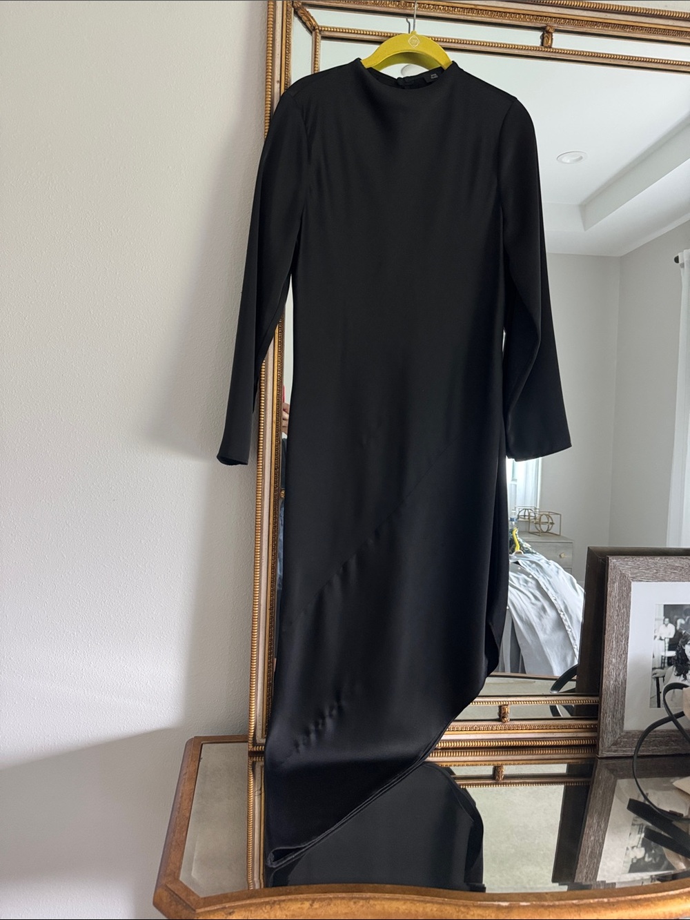 River Island Black Asymmetrical Long Sleeve Dress